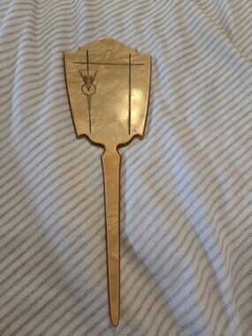 Vintage Art Deco Hand Mirror, 1920s Celluloid Pearlescent Vanity Mirror, Geometr